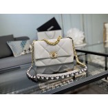 Chanel 19 Bag Lambskin 1160 Beige White