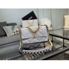 Chanel 19 Bag Lambskin 1160 Grey White