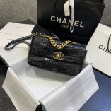 Chanel 19 Bag Crocodile Grain Black