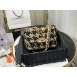 Chanel 19 Bag Tweed Swallow Gird Black/Golden