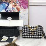 Chanel 19 Bag Tweed Swallow Gird Black/White