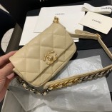 Chanel 19 Waist Bag Lambskin AS1163 Apricot