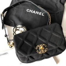 Chanel 19 Waist Bag Cotton Black