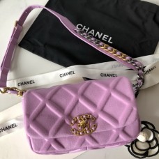 Chanel 19 Waist Bag Cotton Purple