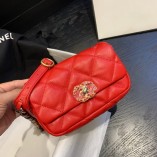 Chanel 19 Waist Bag Lambskin AS1163 Red