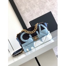 Chanel 19 Bag Soft Twill Fabric Letter Graffiti