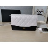 Chanel Calfskin Gabrielle WOC Wallet On Chain 33814 White