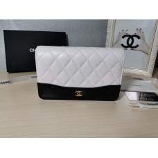 Chanel Calfskin Gabrielle WOC Wallet On Chain 33814 White