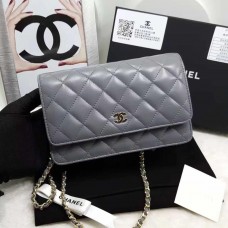 Chanel Classic WOC Bag Lambskin Grey Blue