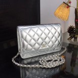 Chanel Classic WOC Bag Lambskin Silver