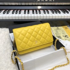 Chanel Classic WOC Bag Lambskin Yellow