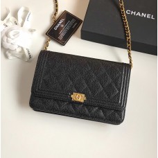 Chanel Le Boy2 WOC Bag Cavair Black