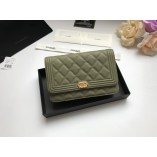 Chanel Le Boy2 WOC Bag Cavair Green