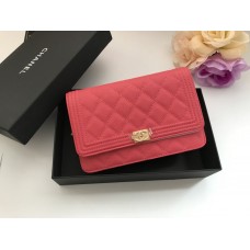 Chanel Le Boy2 WOC Bag Cavair Peach