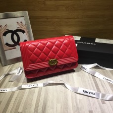 Chanel Le Boy3 WOC Bag Lambskin Red