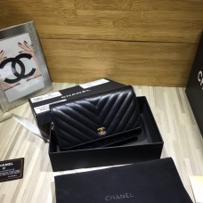 Chanel WOC V Line Bag Calfskin Black