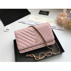 Chanel WOC V Line Bag Calfskin Pink