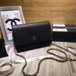 Chanel WOC V Line Bag Caviar Black 