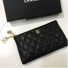 Chanel Caviar Chain Wallet 50169 Golden