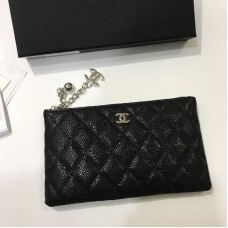 Chanel Caviar Chain Wallet 50169 Silver