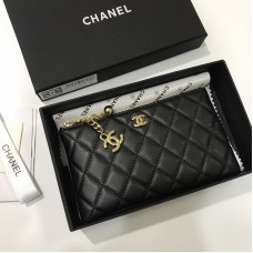 Chanel Lambskin Chain Wallet 50169 Golden