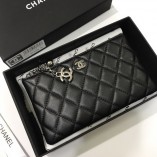 Chanel Lambskin Chain Wallet 50169 Silver