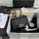 Chanel Le Boy Flap Bag Calfskin Black