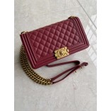 Chanel Le Boy Flap Bag Caviar Leather Red