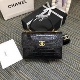 Chanel Trendy CC Bag Calf Croc Black