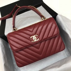 Chanel Trendy CC Bag Lambskin V Line Burgundy