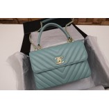 Chanel Trendy CC Bag Lambskin V Line Green Blue