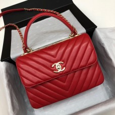 Chanel Trendy CC Bag Lambskin V Line Red