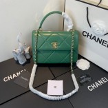 Chanel Trendy CC Quilted Bag Lambskin Leather Gold Hardware 99236 Green