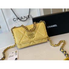 Chanel Sequins 19 Wallet On Chain AP0957 In Yellow