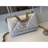 Chanel 19 Wallet on Chain AP0957 Silver