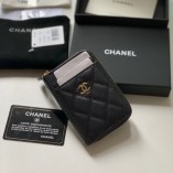 Chanel Grained Calfskin Coin Purse Wallet AP1650 Black