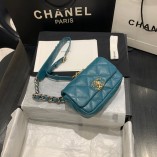 Chanel 19 Waist Bag Lambskin AS1163 Cadet Blue