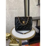 Chanel FW2020 Vintage Sheepskin Mini Flap Bag AS2054 Black