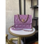 Chanel FW2020 Vintage Sheepskin Mini Flap Bag AS2054 Purple