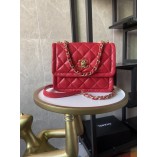 Chanel FW2020 Vintage Sheepskin Mini Flap Bag AS2054 Red