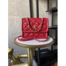 Chanel FW2020 Vintage Sheepskin Mini Flap Bag AS2054 Red