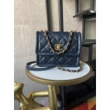 Chanel FW2020 Vintage Sheepskin Mini Flap Bag AS2054 Sapphire Blue