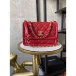 Chanel FW2020 Vintage Sheepskin Flap Bag AS2055/AS2056 Red