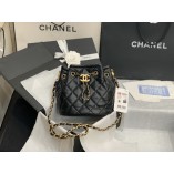 Chanel Bucket Drawstring Sheepskin Bag AS2057 Black