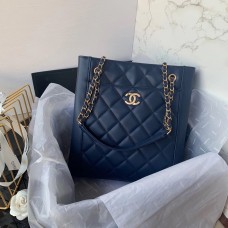 Chanel Double C Logo Vintage Handbag AS2295/blue