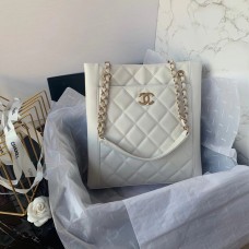 Chanel Double C Logo Vintage Handbag AS2295/white