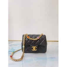 Chanel Flap Bag Lambskin Resin & Gold-Tone Metal AS2379/AS2380 Black