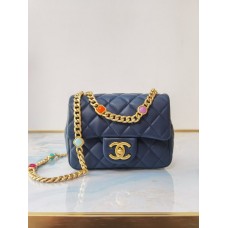 Chanel Flap Bag Lambskin Resin & Gold-Tone Metal AS2379/AS2380 Blue