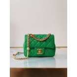 Chanel Flap Bag Lambskin Resin & Gold-Tone Metal AS2379/AS2380 Green