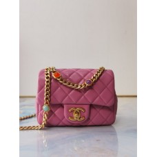 Chanel Flap Bag Lambskin Resin & Gold-Tone Metal AS2379/AS2380 Pink